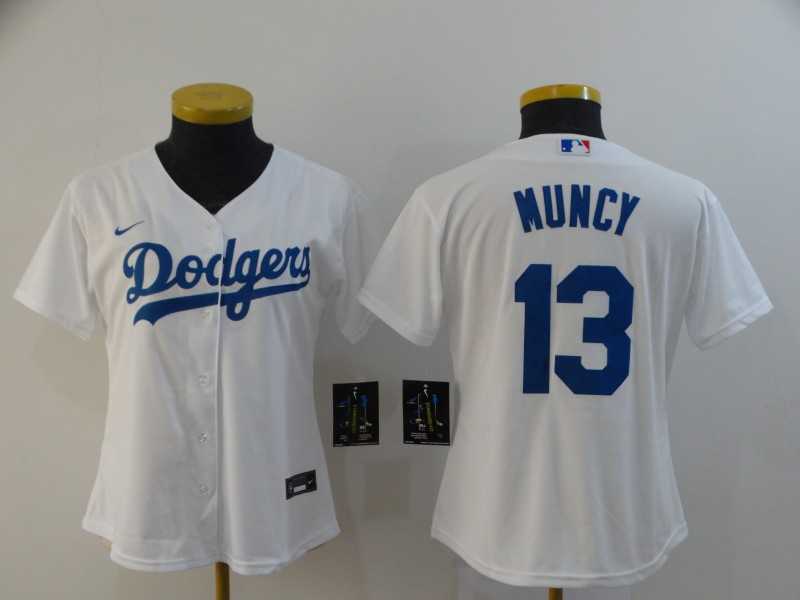 Women Dodgers 13 Max Muncy White 2020 Nike Cool Base Jersey,We sell and wholesale Women Dodgers 13 Max Muncy White 2020 Nike Cool Base Jersey on line form chian!